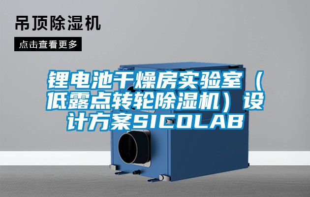 鋰電池干燥房實驗室（低露點轉(zhuǎn)輪除濕機）設計方案SICOLAB